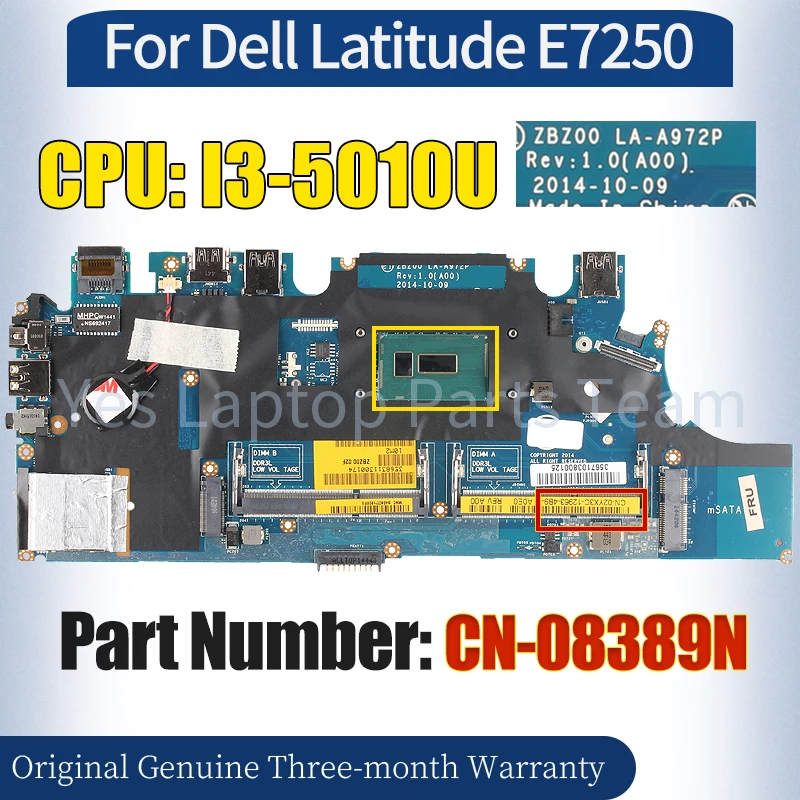 ZBZ00 LA-A972P для Dell Latitude E7250, материнская плата ноутбука CN-08389N SR23Z, 100% протестированная Материнская плата ноутбука
ZBZ00 LA-A972P для Dell Latitude E7250, материнская плата ноутбука CN-08389N SR23Z, 100% протестированная Материнская плата ноутбука