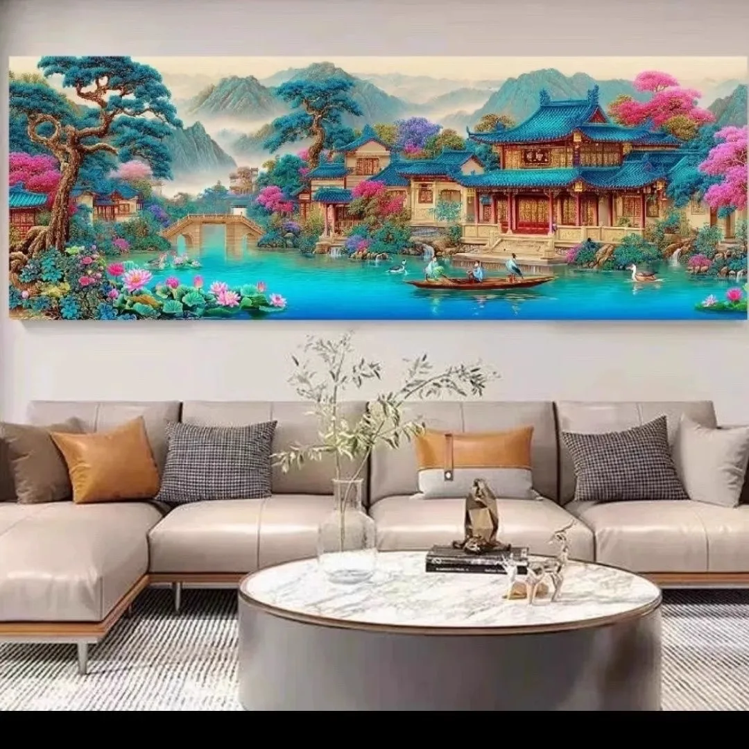 9ct 180X75CM Jiangnan Beautiful Scenery Embroidery DIY Chinese Style Printed Kits Cross Stitch Needlework Set Home Decor Crafts
9ct 180X75CM Jiangnan Beautiful Scenery Embroidery DIY Chinese Style Printed Kits Cross Stitch Needlework Set Home Decor Crafts