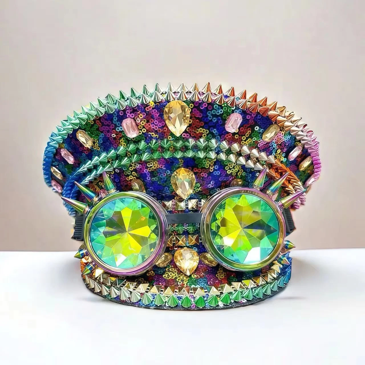 HongLuan Steampunk Colourful Captain Hat Rhinestone for Burningman Festival Woman with Goggles, Military Accessories & Cap
HongLuan Steampunk Colourful Captain Hat Rhinestone for Burningman Festival Woman with Goggles, Military Accessories & Cap
