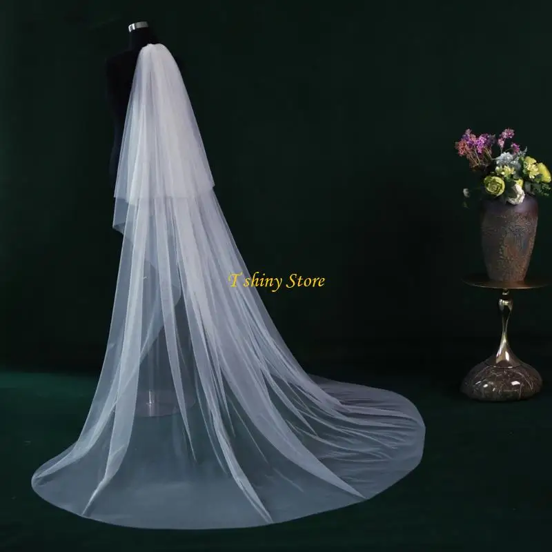 N58F Luxurious Cathedral Bridal Veils Double Layer Soft Mesh Wedding Headwear
N58F Luxurious Cathedral Bridal Veils Double Layer Soft Mesh Wedding Headwear