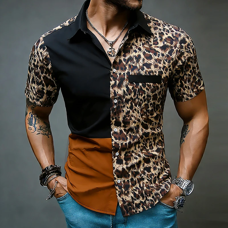 Leopard Print Color Block Men Shirt Homme Luxe 2026 Summer Tops Vintage Man Short Sleeve Holiday Hawaiian Cuban Shirt Streetwear
Leopard Print Color Block Men Shirt Homme Luxe 2026 Summer Tops Vintage Man Short Sleeve Holiday Hawaiian Cuban Shirt Streetwear