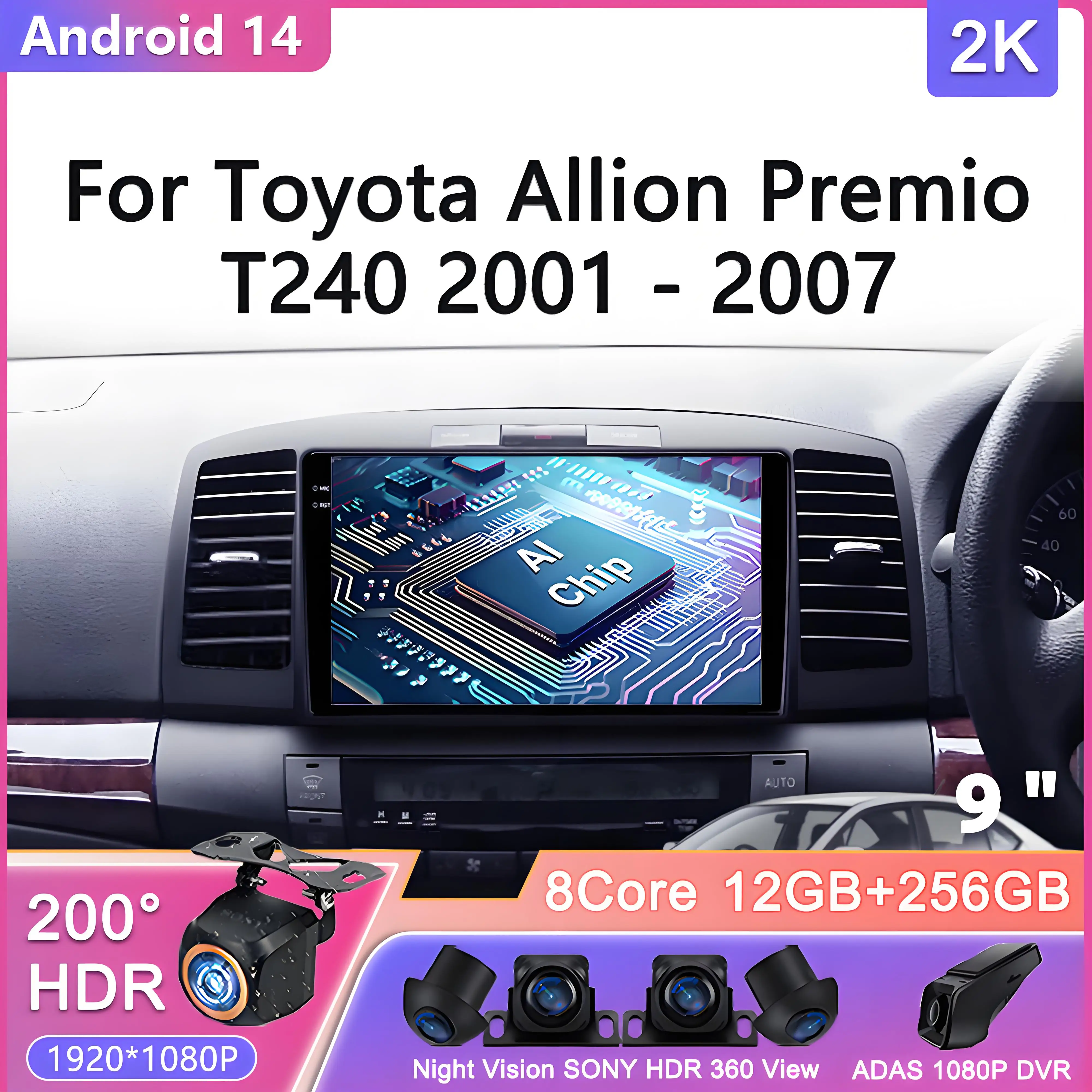 Android 14 For Toyota Allion Premio T240 2001 - 2007 Carplay AutoCar Radio Multimedia Video Player Navigation No 2Din 2 Din DVD
Android 14 For Toyota Allion Premio T240 2001 - 2007 Carplay AutoCar Radio Multimedia Video Player Navigation No 2Din 2 Din DVD