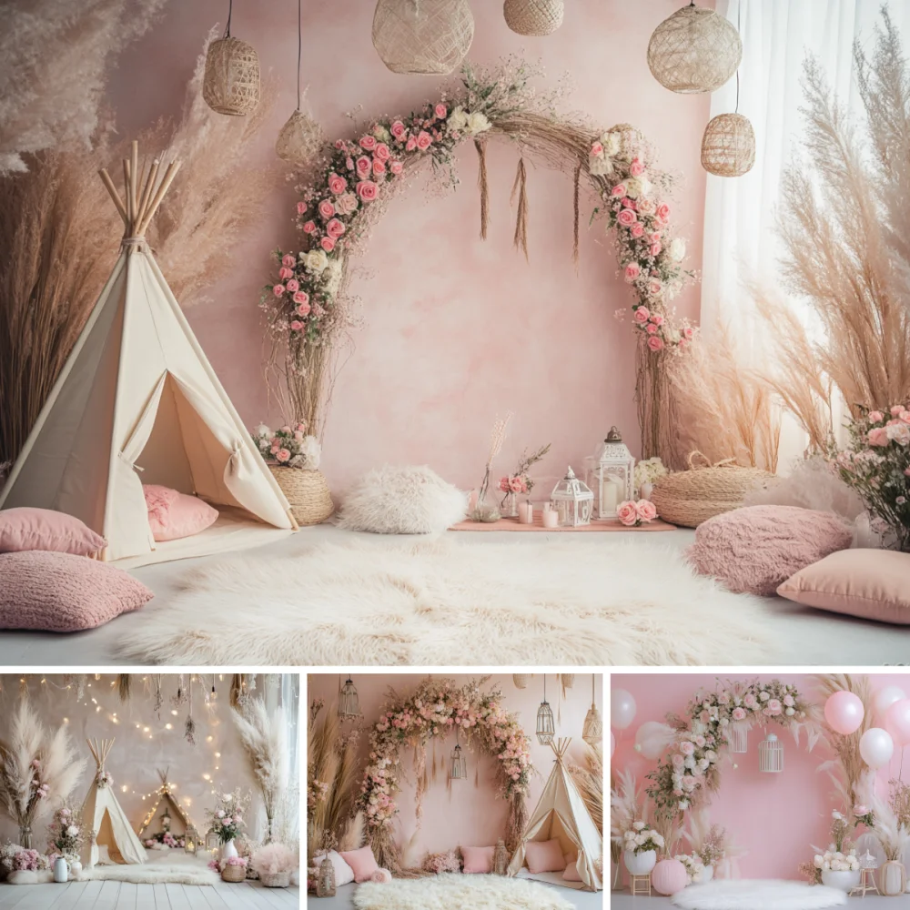 Newborn Baby 1st Birthday Party Photography Backdrop Pink Arched Floral Tent Kids Interior Portrait Photocall Background Decor
Newborn Baby 1st Birthday Party Photography Backdrop Pink Arched Floral Tent Kids Interior Portrait Photocall Background Decor