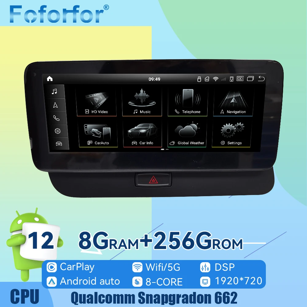 Qualcomm 662 Android 12 Car Radio For Audi Q5 B8 2009-2015 GPS Navigation Multimedia Player Car Auto Stereo Head Unit Carplay 
Qualcomm 662 Android 12 Car Radio For Audi Q5 B8 2009-2015 GPS Navigation Multimedia Player Car Auto Stereo Head Unit Carplay