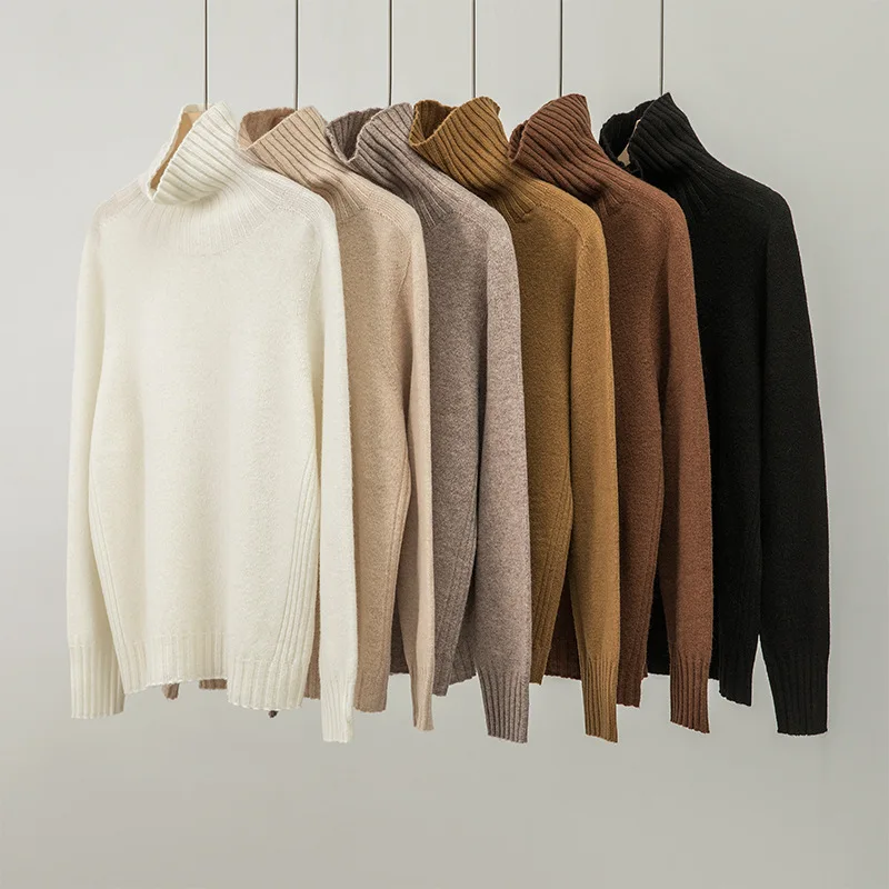 Autumn Winter Pure Wool Seamless Sweater Turtleneck Solid Color Long Sleeved Pullovers Knit Basic Tops
Autumn Winter Pure Wool Seamless Sweater Turtleneck Solid Color Long Sleeved Pullovers Knit Basic Tops