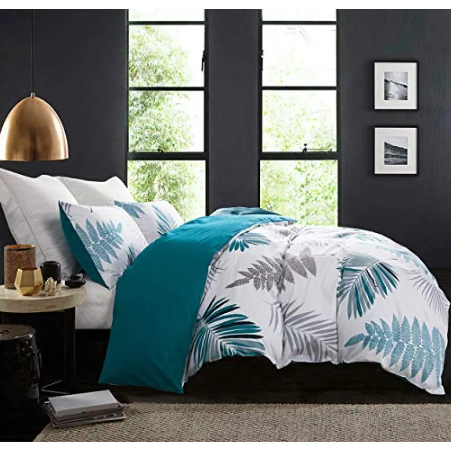 Duvet Cover 600 Thread Count Cotton Leaf Botanical Pattern Print Reversible Comforter Cover Set Teal -Leaf
Duvet Cover 600 Thread Count Cotton Leaf Botanical Pattern Print Reversible Comforter Cover Set Teal -Leaf