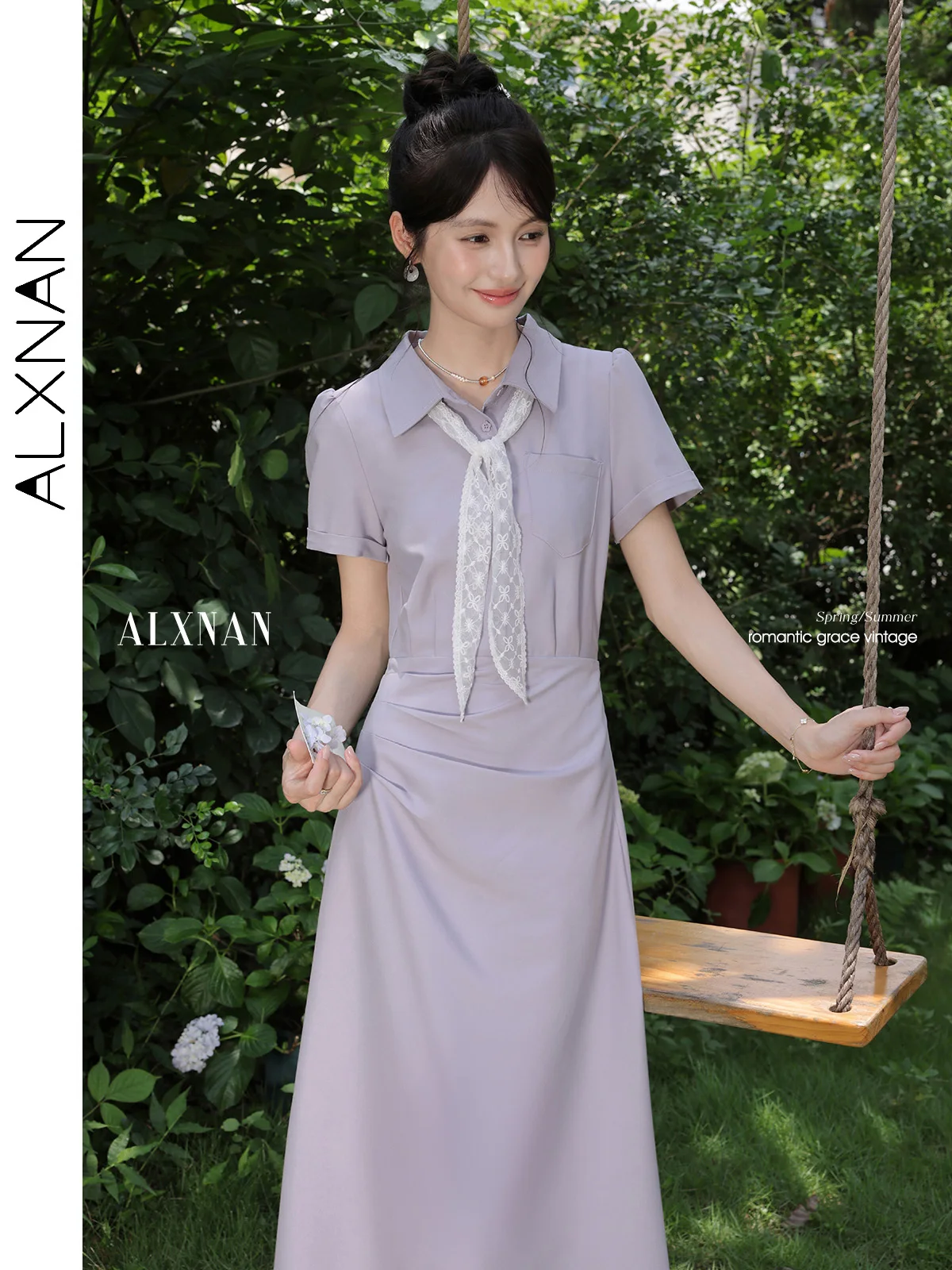 ALXNAN Women's Long Dress Elegant Polo Collar Light Purple Dress Summer Office Lady Holiday A-line Casual Clothing New DYL661884
ALXNAN Women's Long Dress Elegant Polo Collar Light Purple Dress Summer Office Lady Holiday A-line Casual Clothing New DYL661884