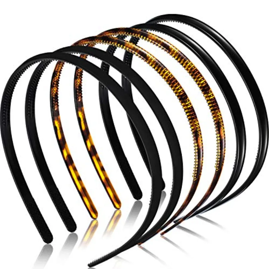 6 Pieces Plastic Headbands for Women Thin Headband with Teeth Plain Head Bands for Halloween Christmas Women's Hair 8 mm, Leopa
6 Pieces Plastic Headbands for Women Thin Headband with Teeth Plain Head Bands for Halloween Christmas Women's Hair 8 mm, Leopa