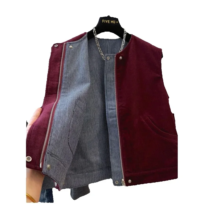 Spring Autumn Short Corduroy Waistcoat Women 2026 New Fashion Loose Casual Sleeveless Vest Double-Sided Coat Outerwear Female
Spring Autumn Short Corduroy Waistcoat Women 2026 New Fashion Loose Casual Sleeveless Vest Double-Sided Coat Outerwear Female