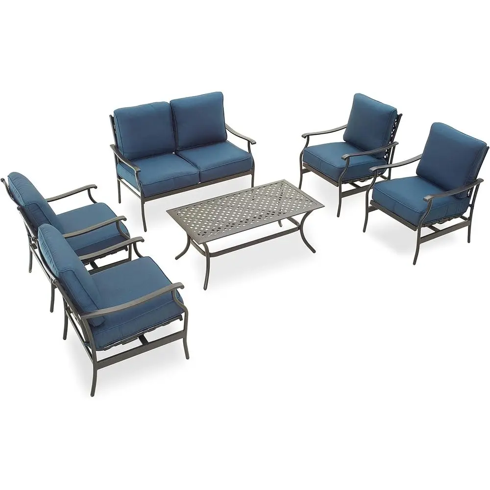 6-Piece 5.1 Cushioned Outdoor Patio Furniture Set with All-Weather Galvanized Steel (Large, Blue)
6-Piece 5.1 Cushioned Outdoor Patio Furniture Set with All-Weather Galvanized Steel (Large, Blue)