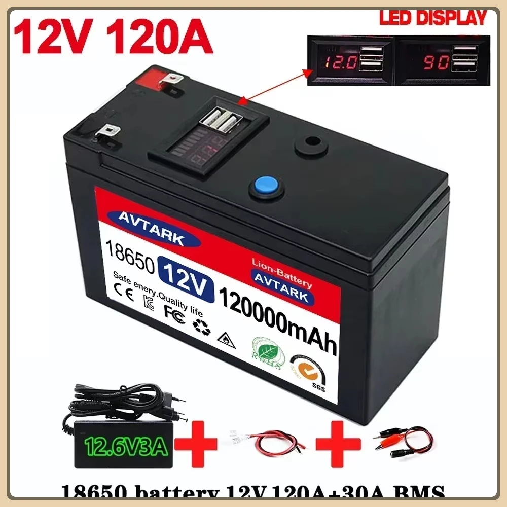100%New Upgraded LiFePO4 Lithium Battery12V 120Ah Portable Rechargeable Battery Built-in 5V 2.1A Usb Power Display Port Charging
100%New Upgraded LiFePO4 Lithium Battery12V 120Ah Portable Rechargeable Battery Built-in 5V 2.1A Usb Power Display Port Charging