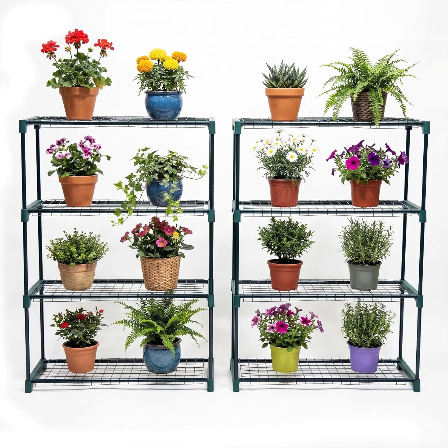 4 Tier Garden Greenhouse Shelving Unit, Metal Plant Stand, 2 Pack, Heavy Duty Steel Rack for Garage Storage, Easy Assembly
4 Tier Garden Greenhouse Shelving Unit, Metal Plant Stand, 2 Pack, Heavy Duty Steel Rack for Garage Storage, Easy Assembly