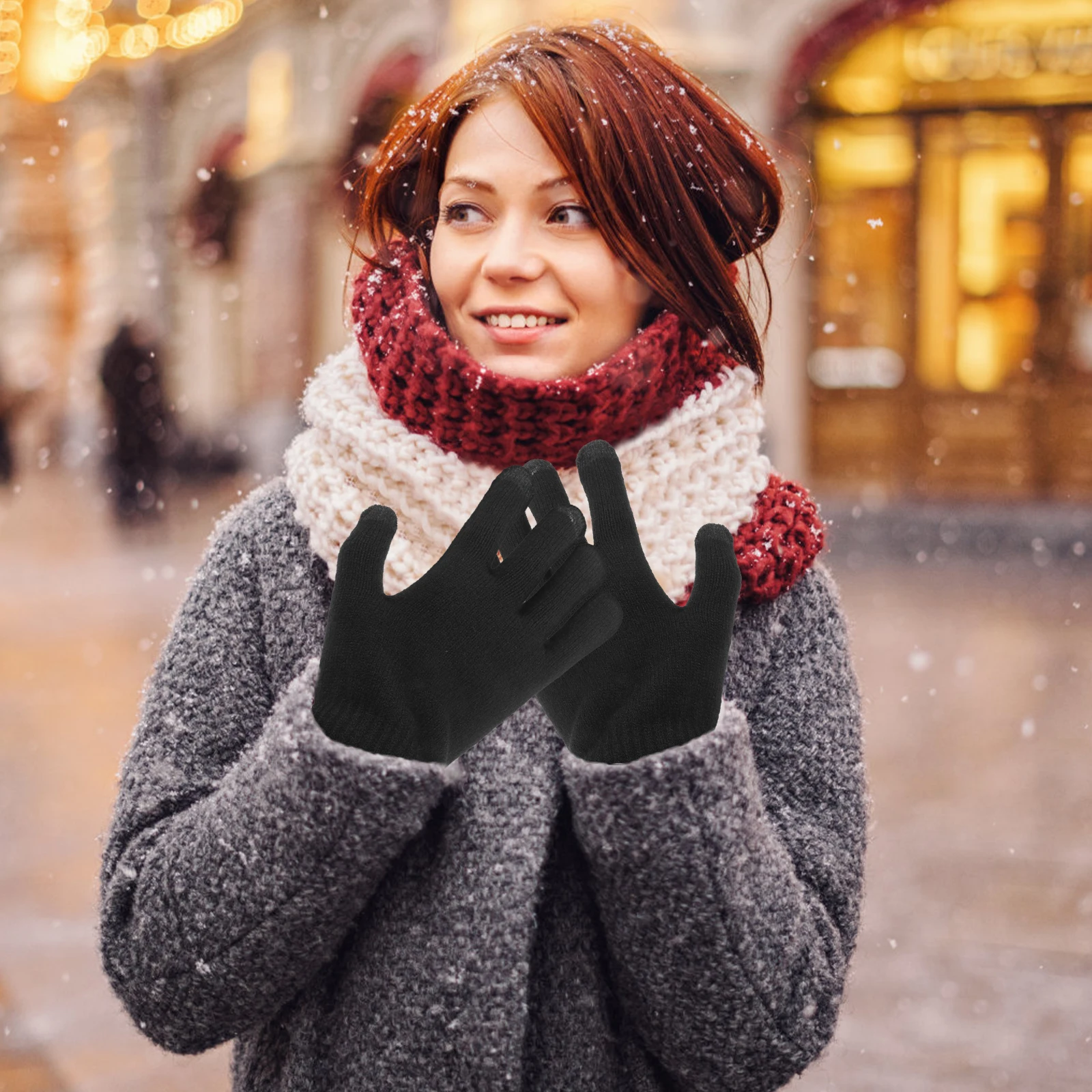 Knitted Touchscreen Black Yarn Warm Women'S Cold Weather Gloves Thermal Ladies Winter Cycling Women Cold Weather Gloves
Knitted Touchscreen Black Yarn Warm Women'S Cold Weather Gloves Thermal Ladies Winter Cycling Women Cold Weather Gloves