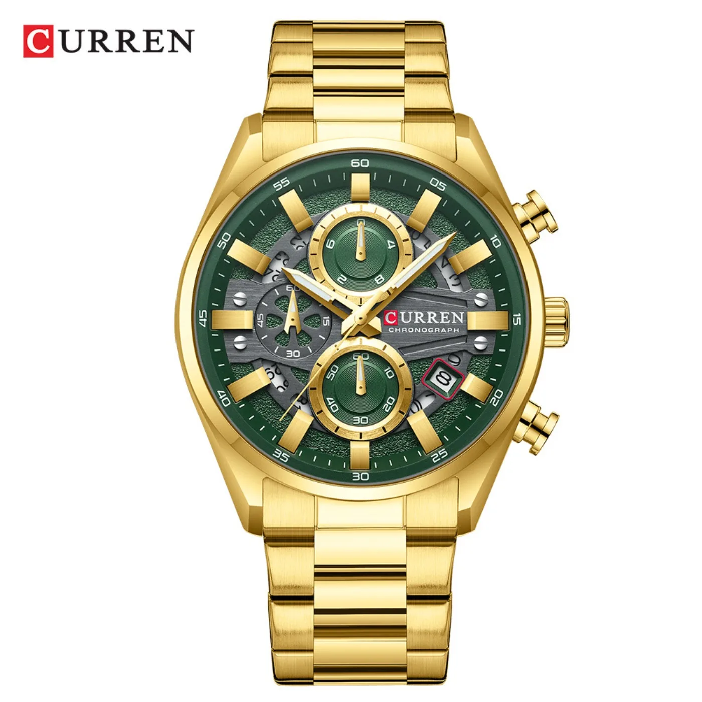 CURREN Luxury Men's Chronograph Watch Quartz Movement Stainless Steel Band with 43mm Dial Fashion Sports Wristwatch Gifts
CURREN Luxury Men's Chronograph Watch Quartz Movement Stainless Steel Band with 43mm Dial Fashion Sports Wristwatch Gifts