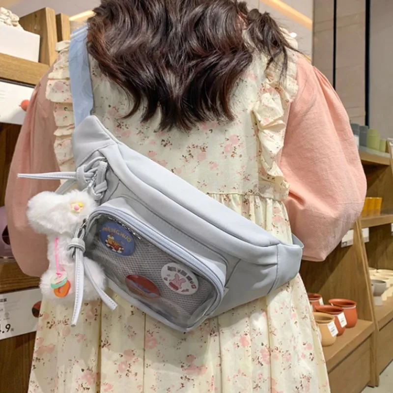Японская прозрачная нагрудная сумка из ПВХ для девочек Kawaii Itabag для женщин с значками, поясная сумка, женские кошельки и сумки
Японская прозрачная нагрудная сумка из ПВХ для девочек Kawaii Itabag для женщин с значками, поясная сумка, женские кошельки и сумки