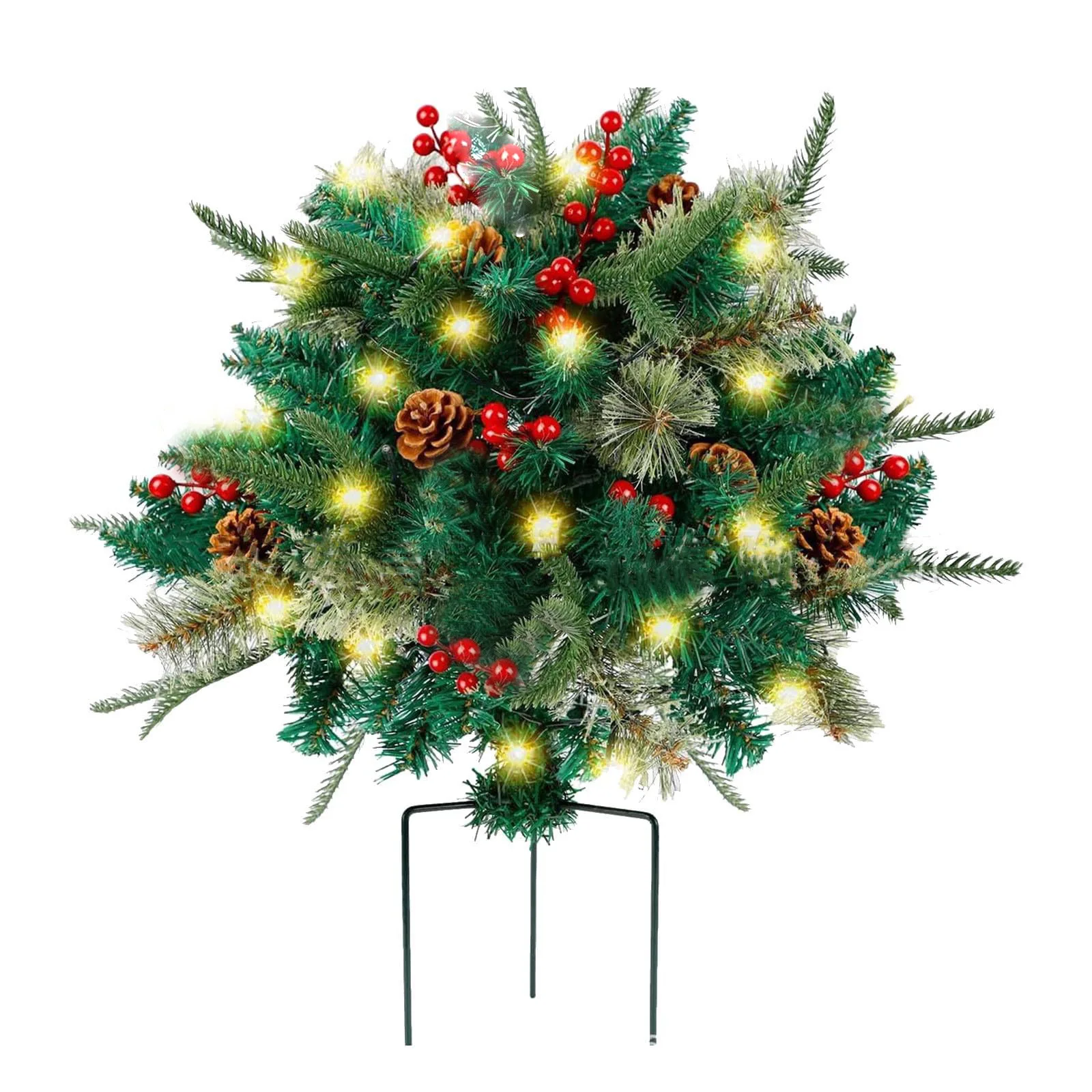 Pre-lit Artificial Christmas Urn Filler Pre-strung White LED Lights Decorations Christmas Hanging Basket-mixed Decorations
Pre-lit Artificial Christmas Urn Filler Pre-strung White LED Lights Decorations Christmas Hanging Basket-mixed Decorations