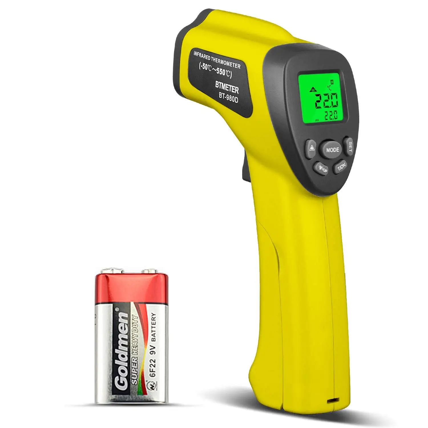 Handheld Infrared Thermometer -58°F to 1022°F, Non-Contact Laser Temperature Gun for HVAC, Cooking, Automotive, 12:1
Handheld Infrared Thermometer -58°F to 1022°F, Non-Contact Laser Temperature Gun for HVAC, Cooking, Automotive, 12:1