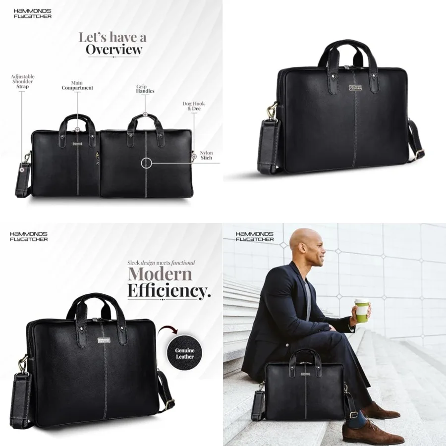 HAMMONDS FLYCATCHER Genuine Leather Laptop Bag for Men, Padded 15.6" Laptop Sleeve, Leather Messenger Bag for Men Briefcases
HAMMONDS FLYCATCHER Genuine Leather Laptop Bag for Men, Padded 15.6" Laptop Sleeve, Leather Messenger Bag for Men Briefcases