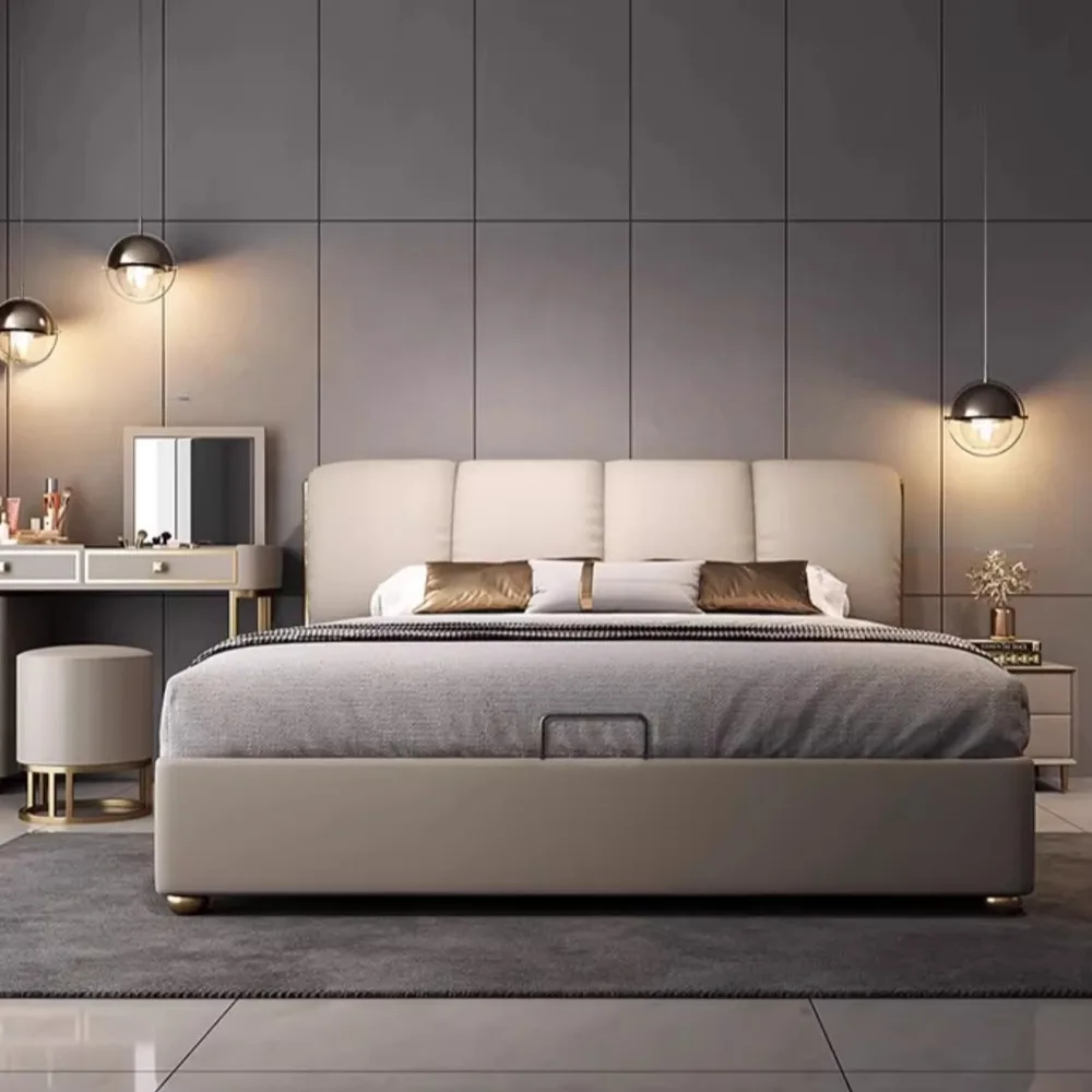 Upholstered Modern Beds Queen Unique European Headboards Sleeping Bed Frame Double Nightstands Muebles Para El Hogar Furnitures
Upholstered Modern Beds Queen Unique European Headboards Sleeping Bed Frame Double Nightstands Muebles Para El Hogar Furnitures