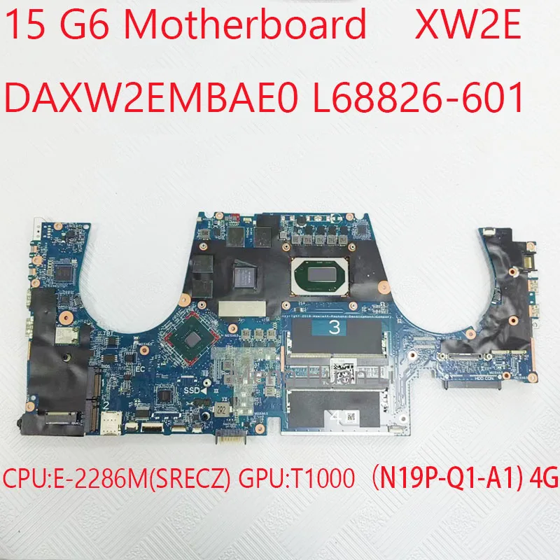 XW2E 15 G6 Motherboard DAXW2EMBAE0 L68826-601 L68826-001 For HP ZBOOK 15 G6 CPU:CPU:E-2286M GPU:T1000 4G 100%Test OK
XW2E 15 G6 Motherboard DAXW2EMBAE0 L68826-601 L68826-001 For HP ZBOOK 15 G6 CPU:CPU:E-2286M GPU:T1000 4G 100%Test OK