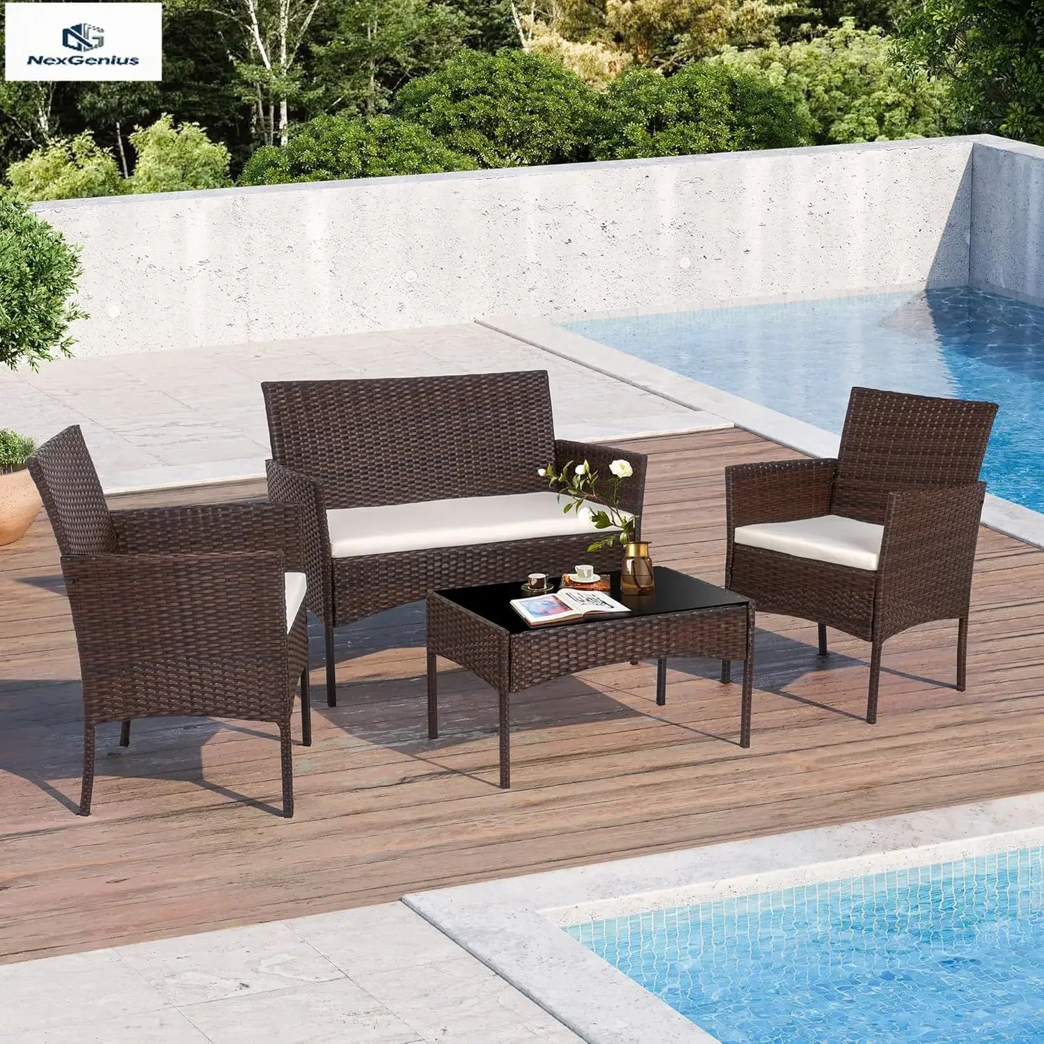 Brown Wicker Rattan Patio Furniture Set Outdoor Conversation Chairs Loveseat Coffee Table Porch Yard Poolside
Brown Wicker Rattan Patio Furniture Set Outdoor Conversation Chairs Loveseat Coffee Table Porch Yard Poolside