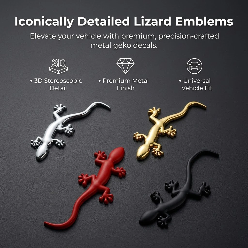 1PCS 3D Metal Gecko Lizard Emblem Badge Sticker For Audi Quattro A4 A3 A6 A5 Q5 For VW Motorcycle Rear Trunk Fender Decal Trim
1PCS 3D Metal Gecko Lizard Emblem Badge Sticker For Audi Quattro A4 A3 A6 A5 Q5 For VW Motorcycle Rear Trunk Fender Decal Trim