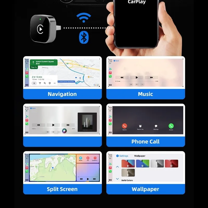 A93PHOT! For & Android Auto Compatible 2-In-1 Carplay Box-Wired Wireless Adapter-Compact Design
A93PHOT! For & Android Auto Compatible 2-In-1 Carplay Box-Wired Wireless Adapter-Compact Design