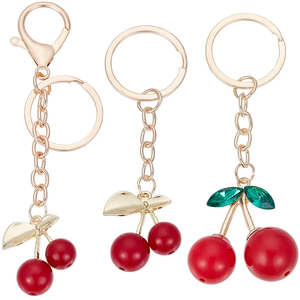 3Pcs 3 Styles Cherry Alloy Enamel Keychain with Iron Key Rings and Resin Light Gold 93~120mm 1pc/style
3Pcs 3 Styles Cherry Alloy Enamel Keychain with Iron Key Rings and Resin Light Gold 93~120mm 1pc/style