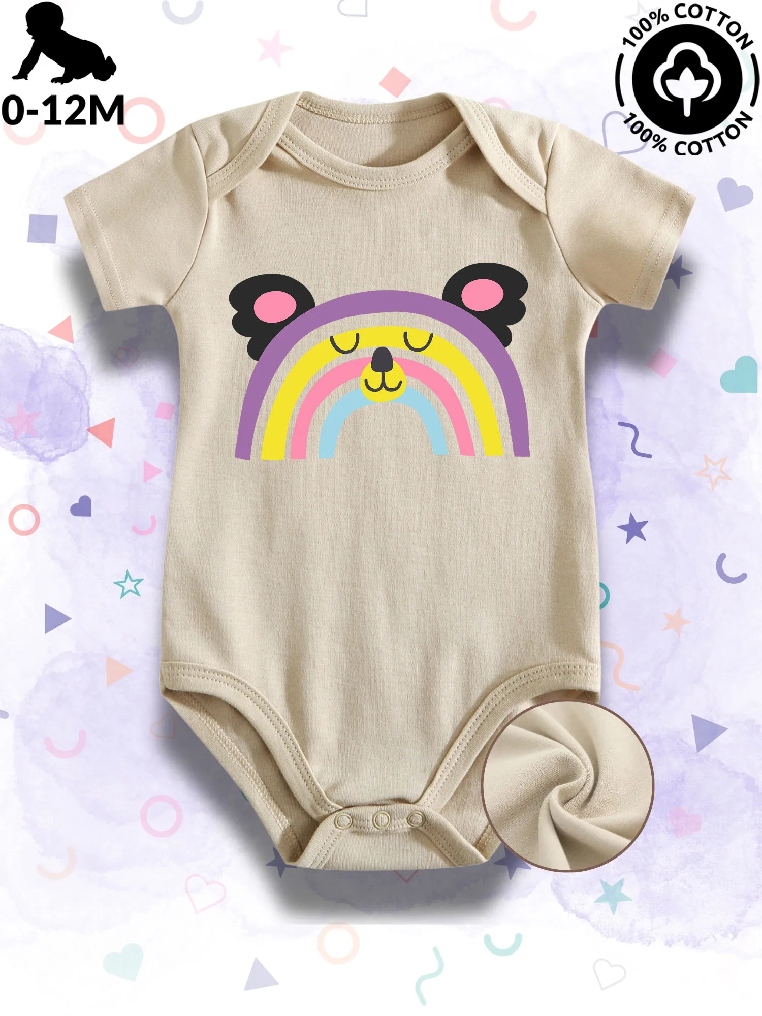 Animal Rainbow 05 Unisex Baby Bodysuit, 100% Cotton Soft Onesie, All-Season Wear Beige Crawling Suit 190GSM
Animal Rainbow 05 Unisex Baby Bodysuit, 100% Cotton Soft Onesie, All-Season Wear Beige Crawling Suit 190GSM