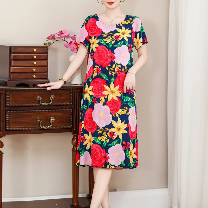 New 2025 Fashion Summer Dresses For Women Casual O-neck Short Sleeve Long Print Ladies Dress Party Women Clothing
New 2025 Fashion Summer Dresses For Women Casual O-neck Short Sleeve Long Print Ladies Dress Party Women Clothing
