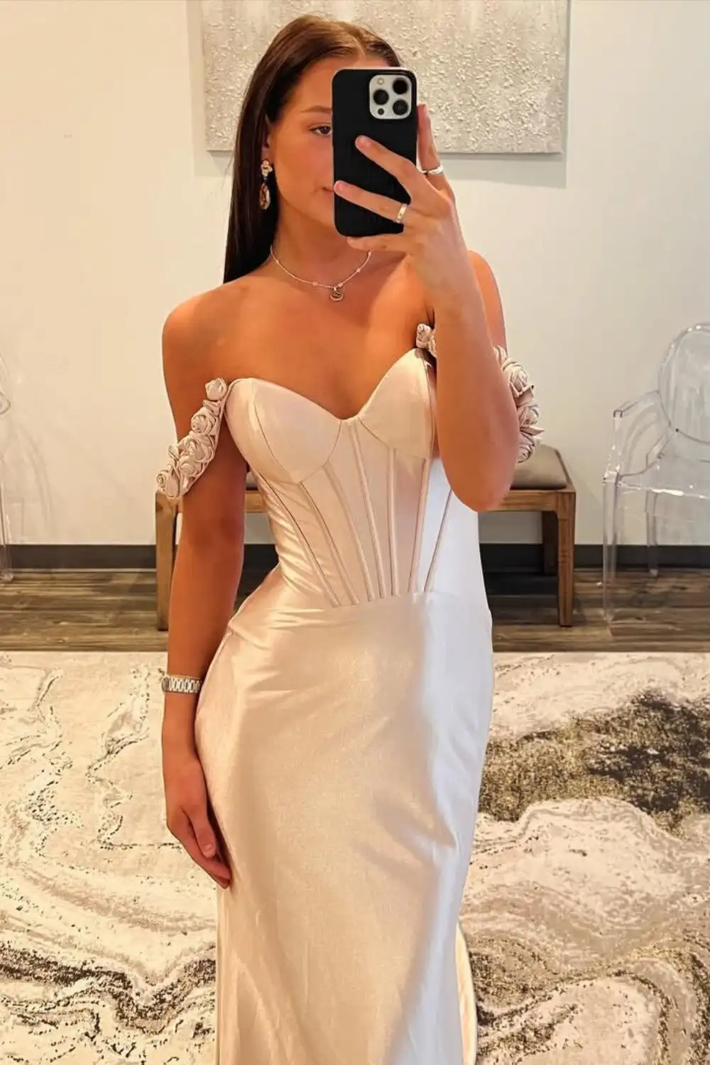 Custom Elegant Off-the-shoulder Party Dresses Birthday Gowns 3D Flowers Decoration Shoulder Strap Formal Evening Prom Dresses
Custom Elegant Off-the-shoulder Party Dresses Birthday Gowns 3D Flowers Decoration Shoulder Strap Formal Evening Prom Dresses