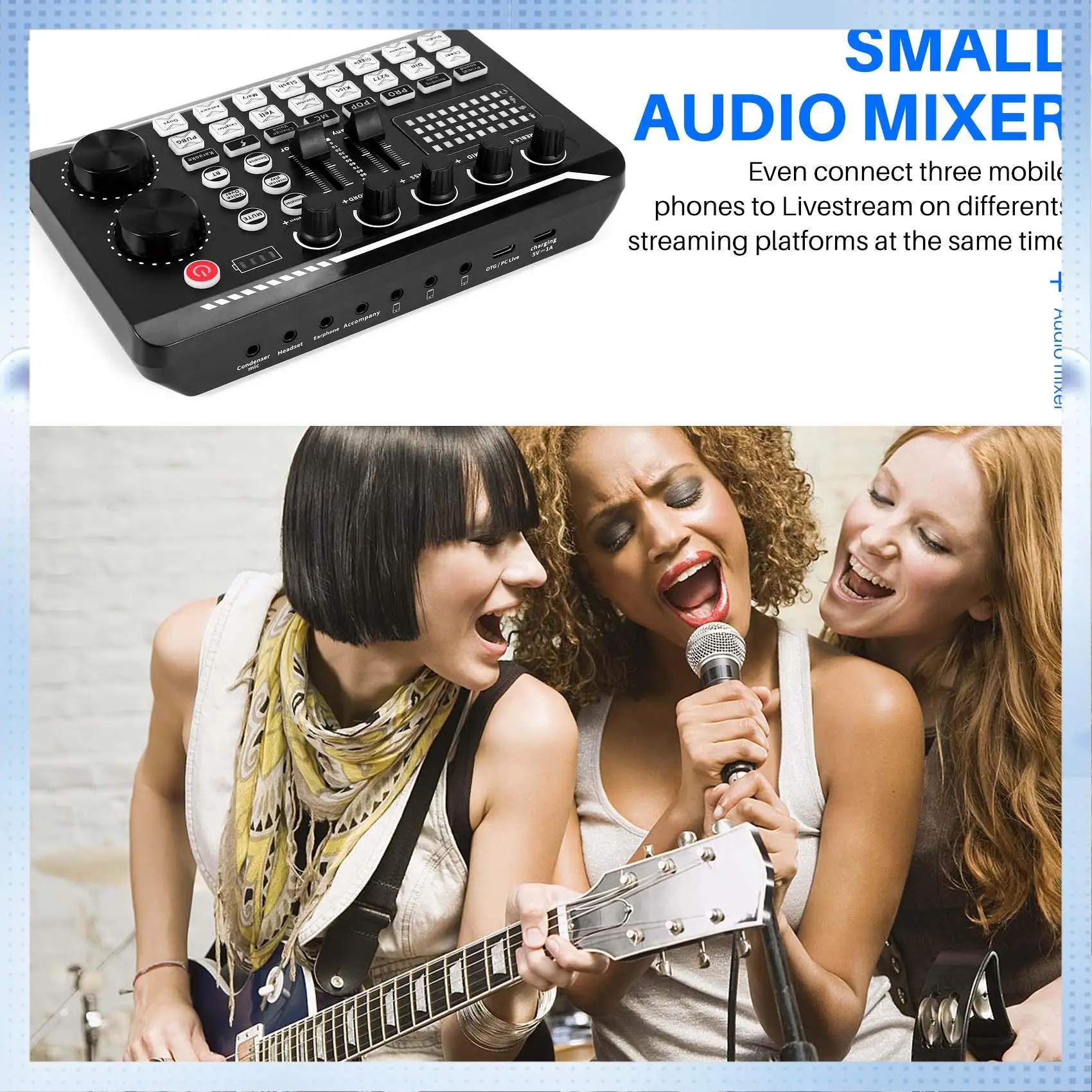 BA-Audio Mixer,Live Sound Card And Audio Interface With DJ Mixer Effects And Voice Changer,Podcast Production Studio
BA-Audio Mixer,Live Sound Card And Audio Interface With DJ Mixer Effects And Voice Changer,Podcast Production Studio