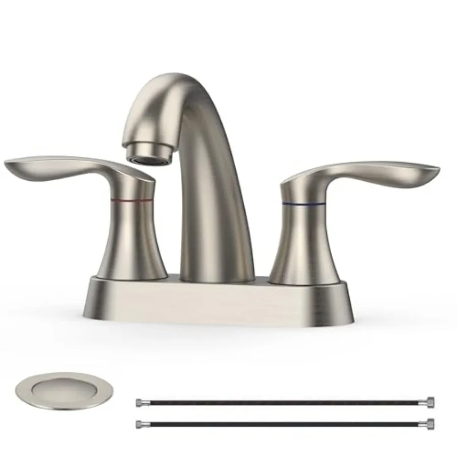 Bathroom Faucet, Bathroom Faucets for Sink 3 Hole, Centerset Bathroom Sink Faucet with Pop Up Drain and cUPC Lead-Free Hose
Bathroom Faucet, Bathroom Faucets for Sink 3 Hole, Centerset Bathroom Sink Faucet with Pop Up Drain and cUPC Lead-Free Hose