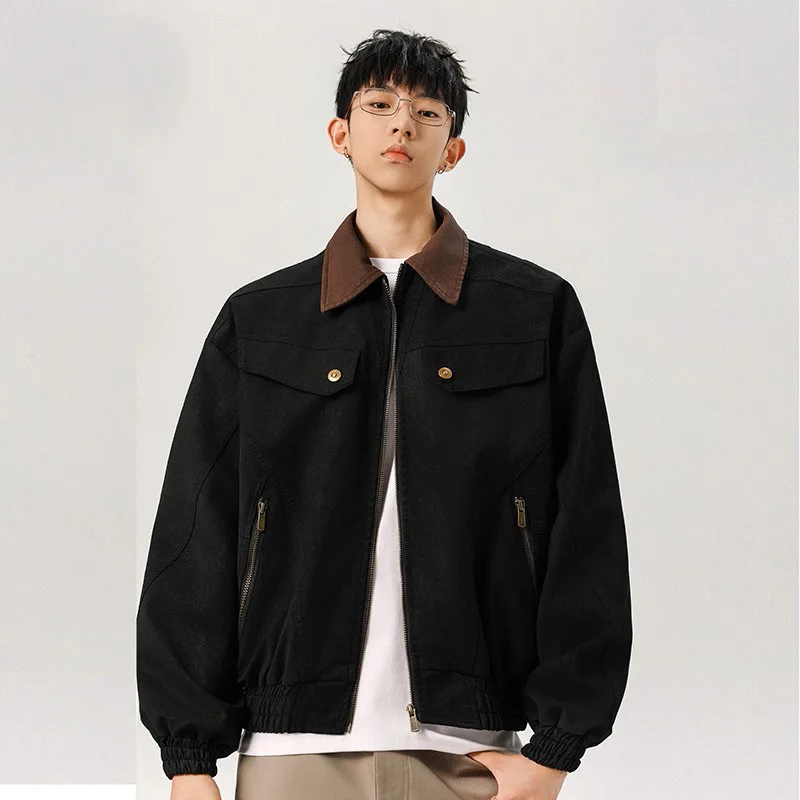 Мужское пальто, мотоциклетная куртка-бомбер, мужская корейская уличная одежда, винтажная модная свободная повседневная стираная старая кожаная короткая куртка-карго
Мужское пальто, мотоциклетная куртка-бомбер, мужская корейская уличная одежда, винтажная модная свободная повседневная стираная старая кожаная короткая куртка-карго