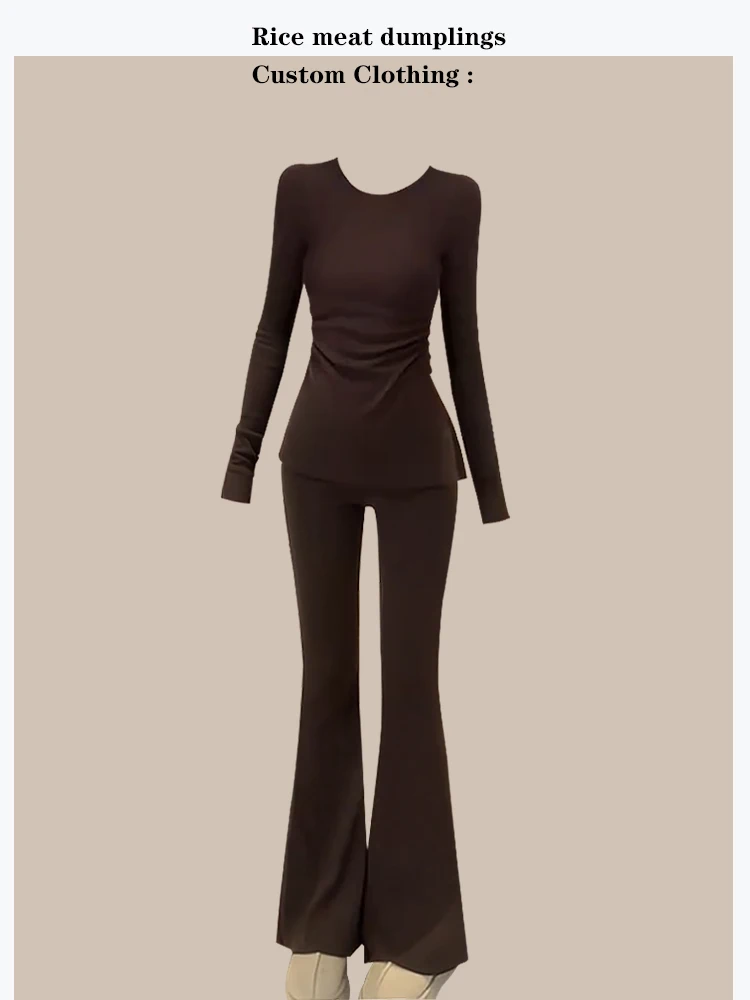 High Waist Wide Leg Pants Long Sleeve Color Casual Fashion Set Simple Design Comfortable Winter Outfit Women's Set
High Waist Wide Leg Pants Long Sleeve Color Casual Fashion Set Simple Design Comfortable Winter Outfit Women's Set