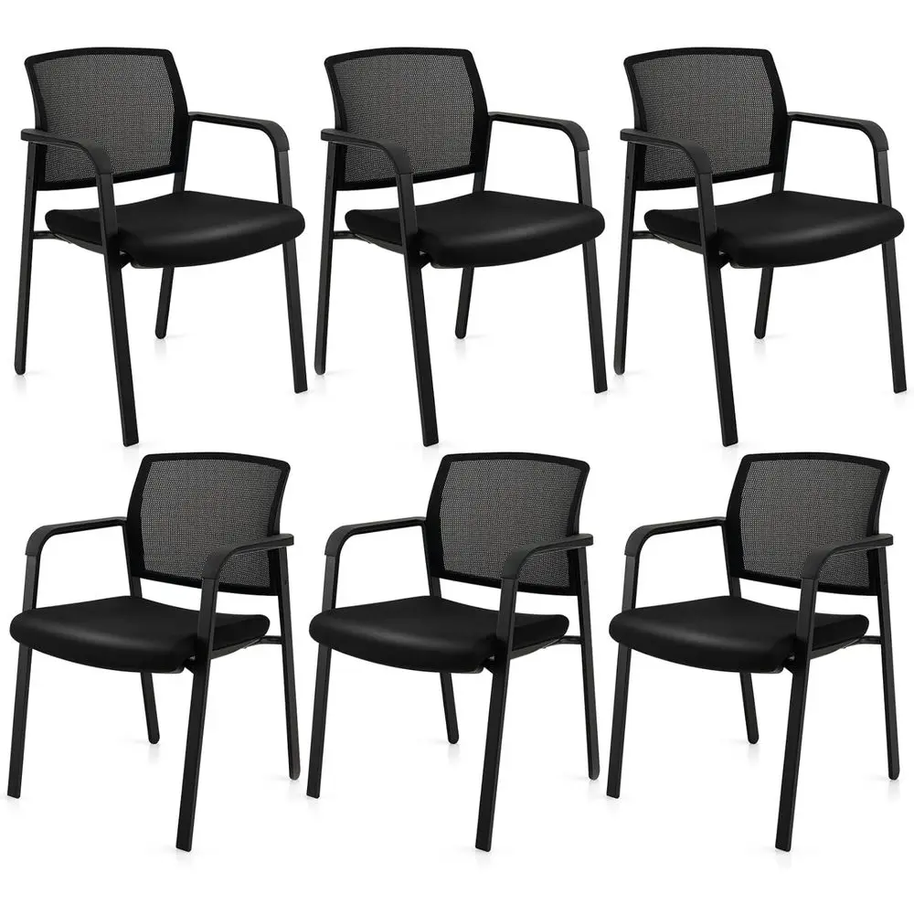 Stackable Upholstered Office Chairs with Mesh Backrests and Armrests for Conference Rooms, Waiting Areas, and Schools in Black
Stackable Upholstered Office Chairs with Mesh Backrests and Armrests for Conference Rooms, Waiting Areas, and Schools in Black