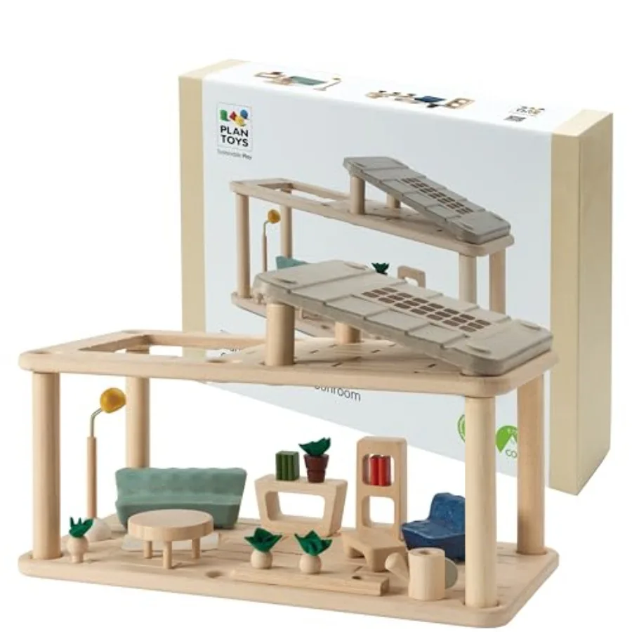 Wooden Dollhouse Gathering Room with Sunroom: Living Room Furniture Set in Natural Wood Tone Featuring Sofa, Garden, Lamp Acces
Wooden Dollhouse Gathering Room with Sunroom: Living Room Furniture Set in Natural Wood Tone Featuring Sofa, Garden, Lamp Acces