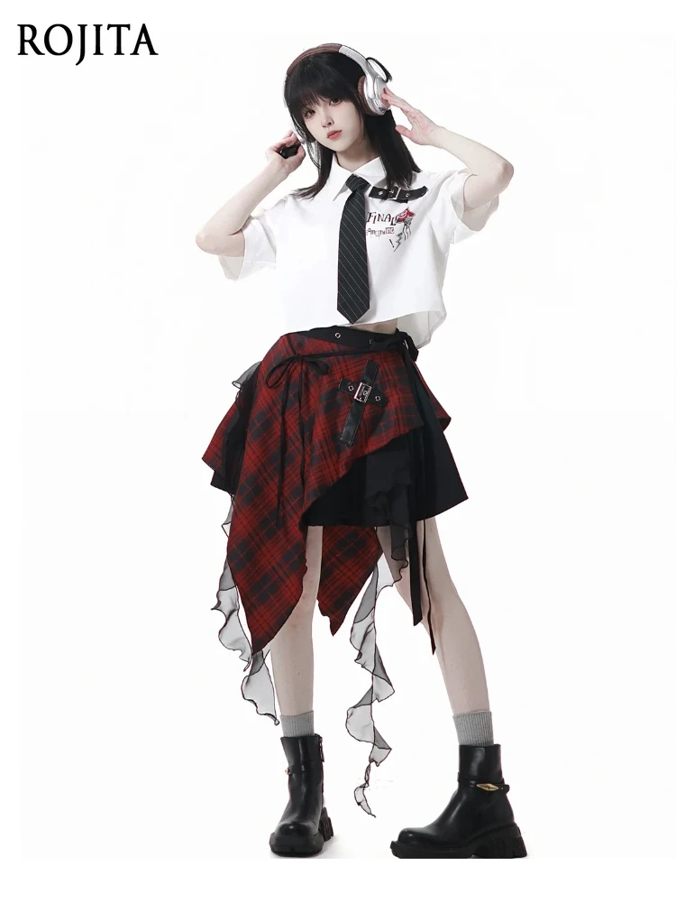 Preppy Style Sweet Cool Girl Gothic Red and Black Contrasting Color Long-sleeved Shirt Women Fashion Irregular Pants Skirt Sets
Preppy Style Sweet Cool Girl Gothic Red and Black Contrasting Color Long-sleeved Shirt Women Fashion Irregular Pants Skirt Sets