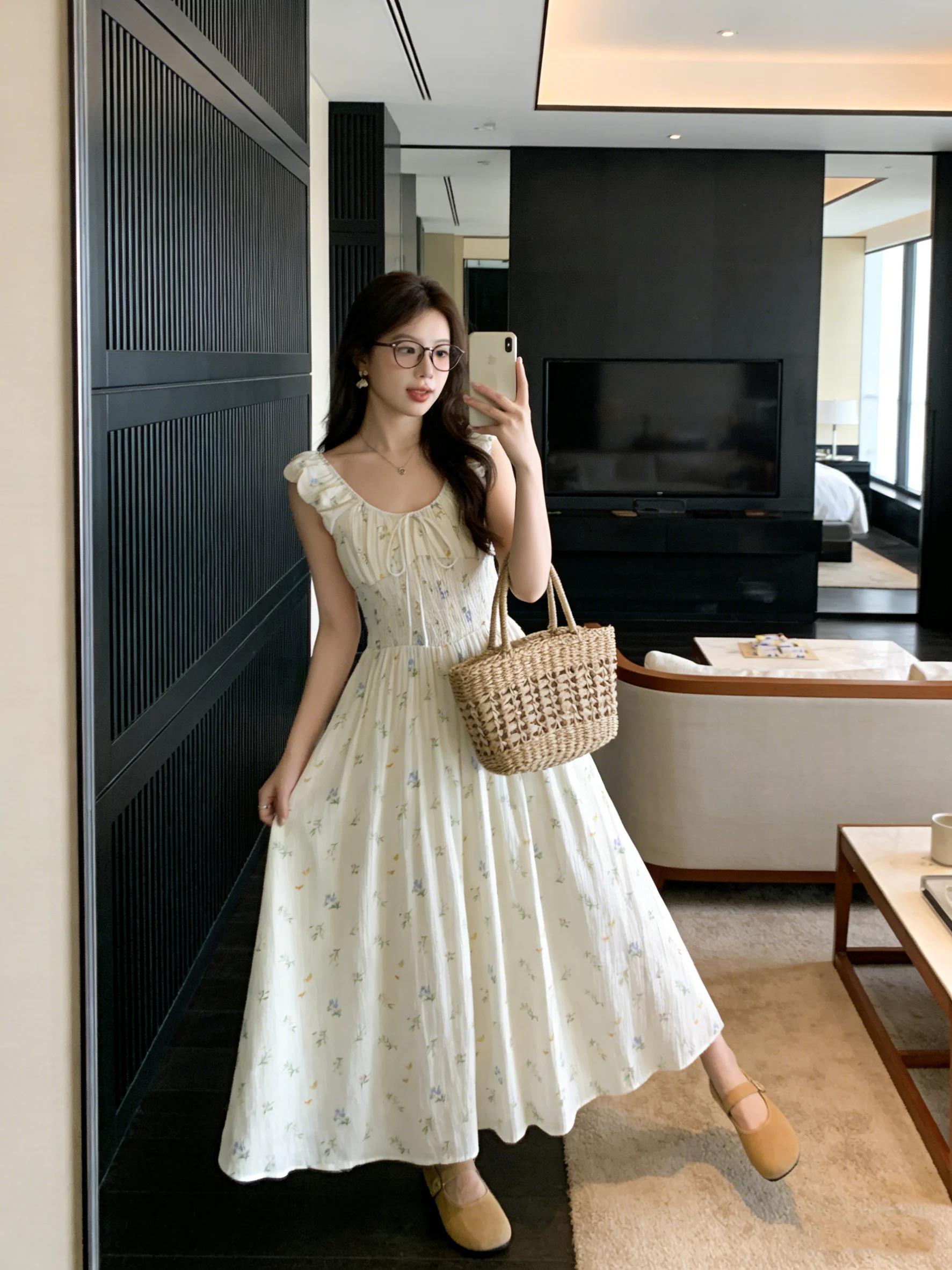 Floral Print Slimming Summer Sleeveless Belted Dress Anti-Aging French Style Soft Medium Elasticity A-Line Skirt Breathable
Floral Print Slimming Summer Sleeveless Belted Dress Anti-Aging French Style Soft Medium Elasticity A-Line Skirt Breathable