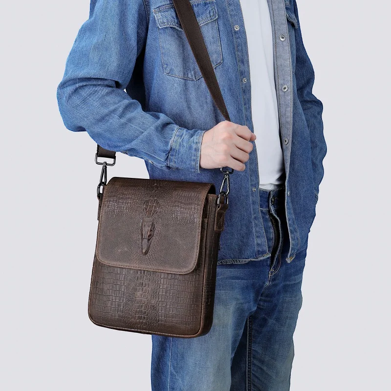 New Men's Cow Leather Crossbody Bag Man Shoulder Bag Casual Male Vintage Crocodile Pattern Bag For Men
New Men's Cow Leather Crossbody Bag Man Shoulder Bag Casual Male Vintage Crocodile Pattern Bag For Men