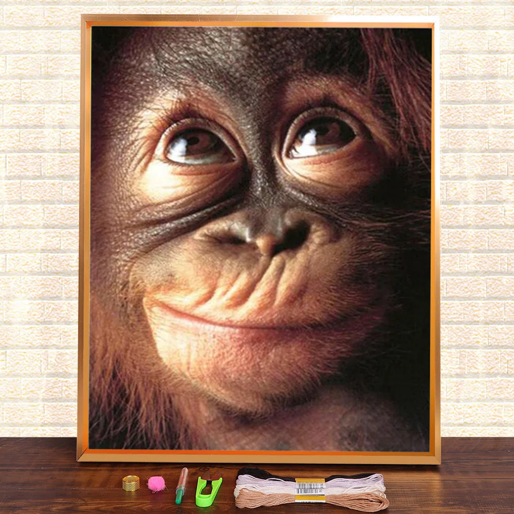 Animals Monkey Printed Water-Soluble Canvas 11CT Cross Stitch Complete Kit Embroidery DMC Threads Hobby Handiwork Decor
Animals Monkey Printed Water-Soluble Canvas 11CT Cross Stitch Complete Kit Embroidery DMC Threads Hobby Handiwork Decor
