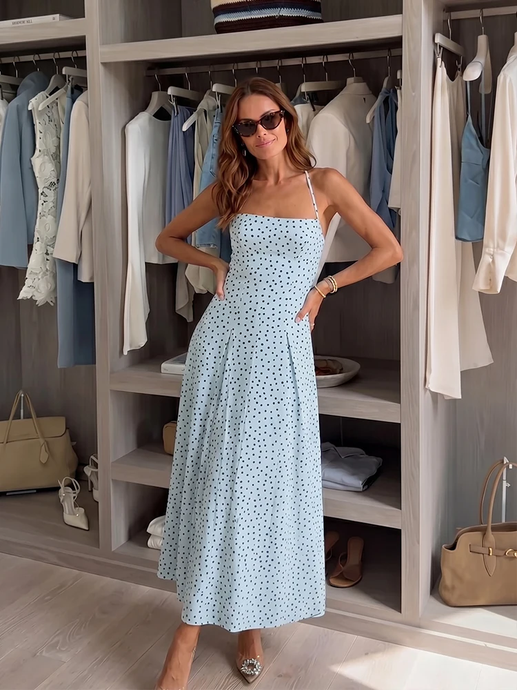 HH French Style Polka Dot Halter Maxi Dress Tie Neck Sleeveless Flowy A-Line Long Dress Summer Resort Vacation Boho Prom Outfit
HH French Style Polka Dot Halter Maxi Dress Tie Neck Sleeveless Flowy A-Line Long Dress Summer Resort Vacation Boho Prom Outfit