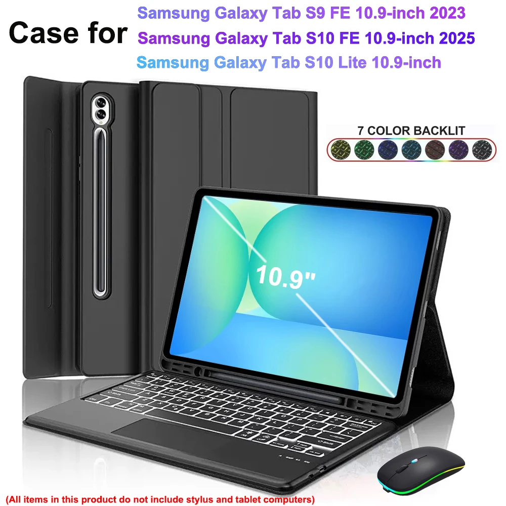 Чехол для Samsung Tab S9/S10 FE 10,9 дюйма 2023-2025, магнитная клавиатура с Bluetooth для Galaxy Tab S10 lite 10,9 дюйма
Чехол для Samsung Tab S9/S10 FE 10,9 дюйма 2023-2025, магнитная клавиатура с Bluetooth для Galaxy Tab S10 lite 10,9 дюйма