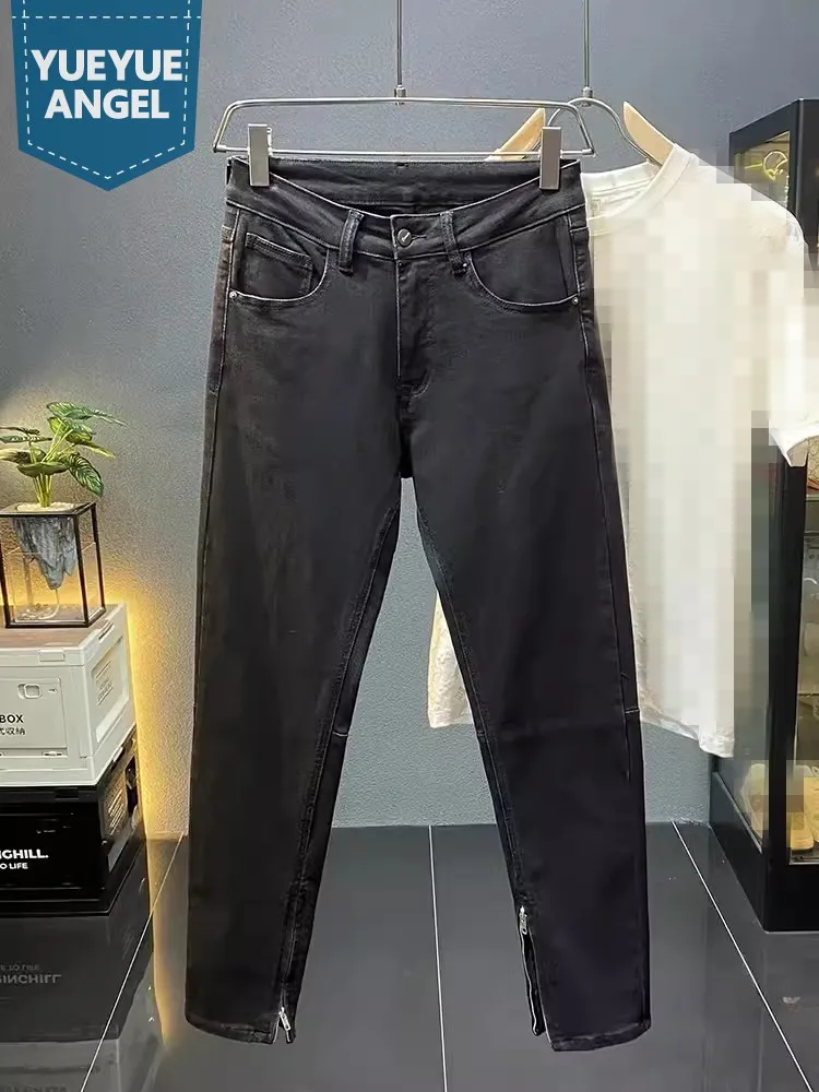 New High Street Mens Casual Black Denim Pants Slim Fit Hip Hop Zipper Pencil Pants Spring Autumn Personality Vintage Men Jeans
New High Street Mens Casual Black Denim Pants Slim Fit Hip Hop Zipper Pencil Pants Spring Autumn Personality Vintage Men Jeans