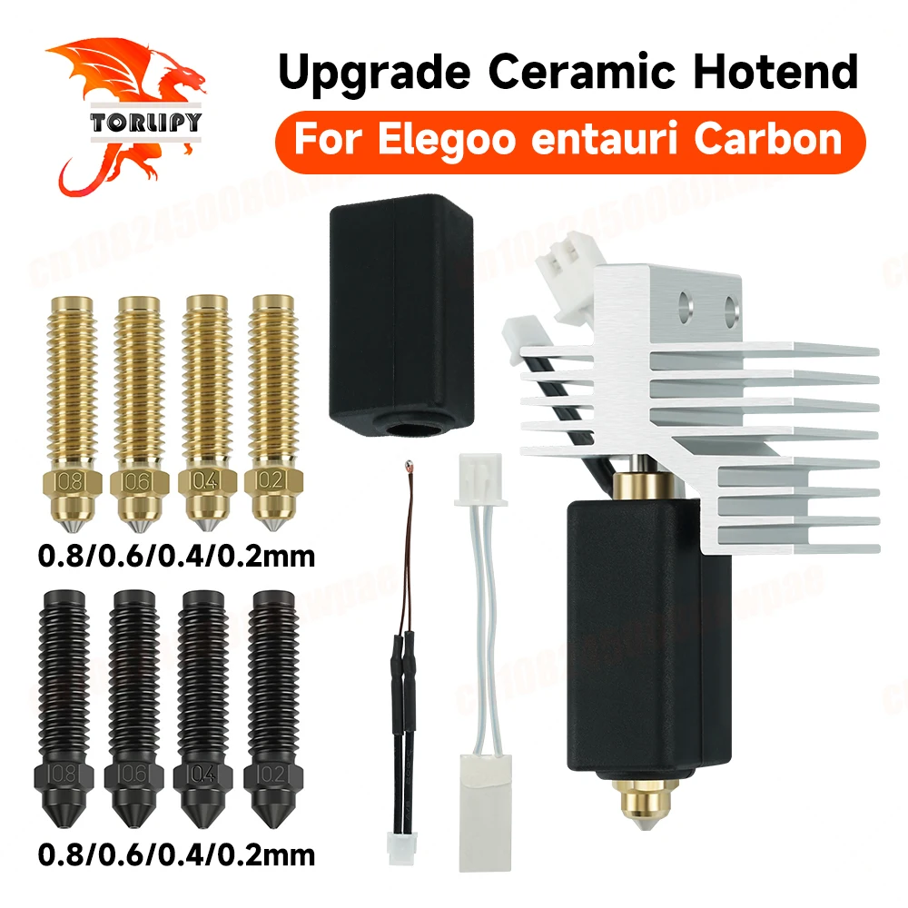 Обновленный керамический Hotend 0,2/0,4/0,6/0,8 мм в сборе, комплект экструдера Hotend для насадок Elegoo Centauri Carbon Hot End/Centauri
Обновленный керамический Hotend 0,2/0,4/0,6/0,8 мм в сборе, комплект экструдера Hotend для насадок Elegoo Centauri Carbon Hot End/Centauri