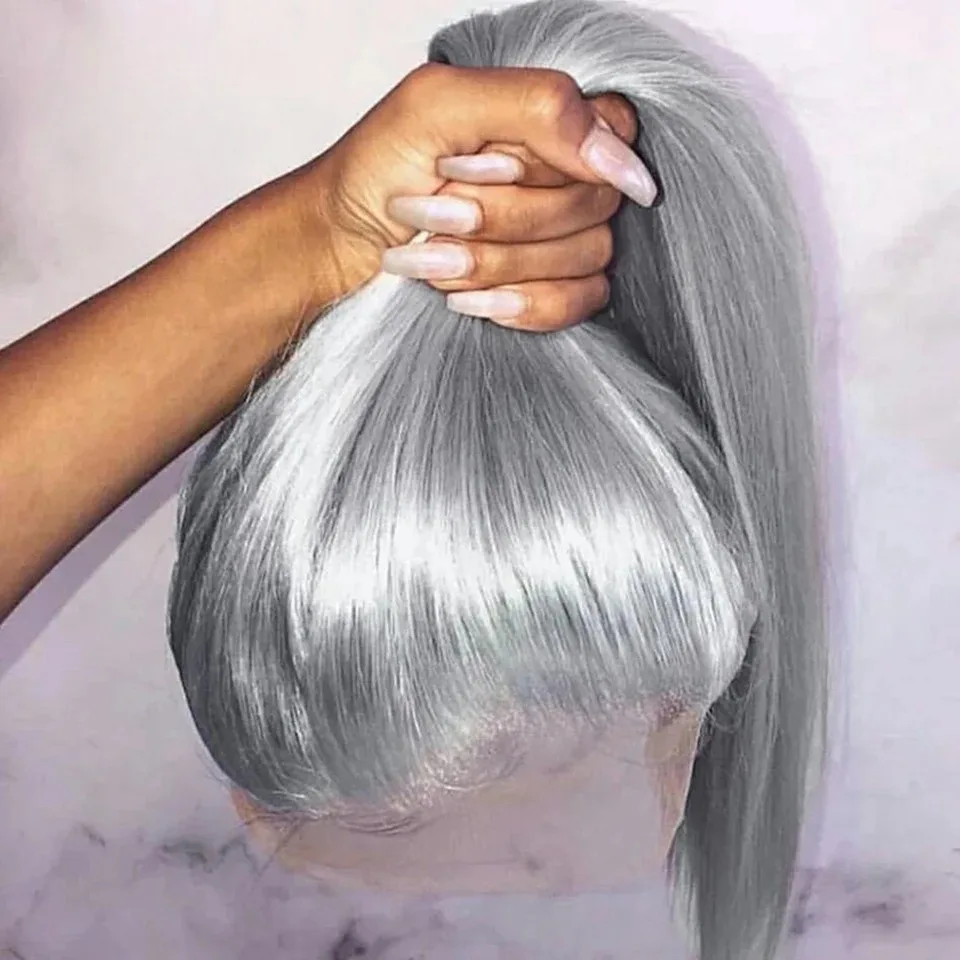 Silver Grey Bone Straight Lace Front Wig Synthetic Hair 13x4 HD Free Part for Women Pre Plucked Glueless Daily Wear Cosplay
Silver Grey Bone Straight Lace Front Wig Synthetic Hair 13x4 HD Free Part for Women Pre Plucked Glueless Daily Wear Cosplay