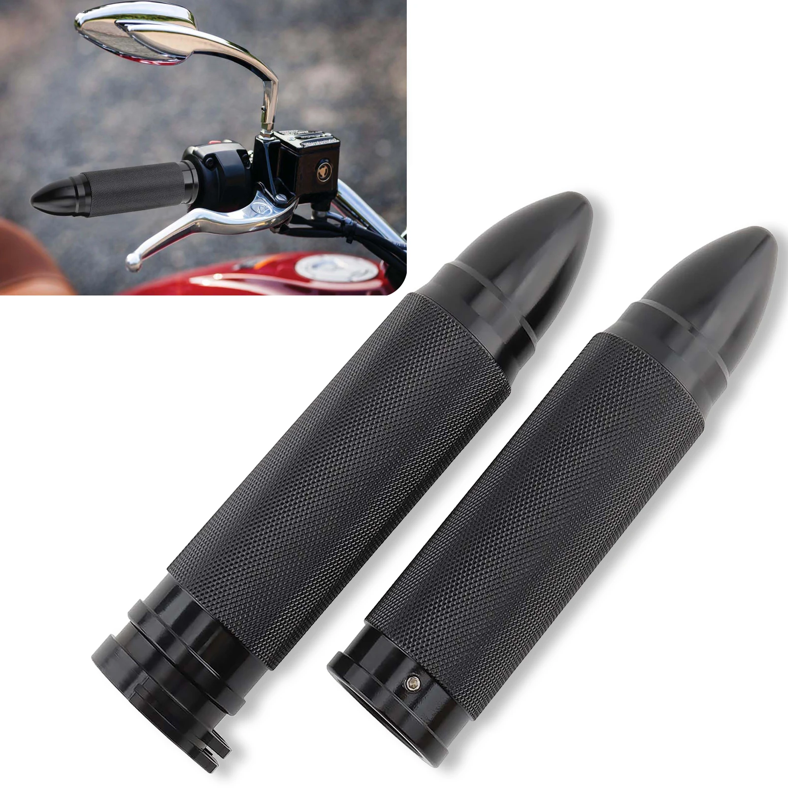 Black Bullet Style Motorcycle Handle Grips Moto Handle Bar For Harley Sportster XL883 XL1200 Dyna Touring Road King Street Glide
Black Bullet Style Motorcycle Handle Grips Moto Handle Bar For Harley Sportster XL883 XL1200 Dyna Touring Road King Street Glide