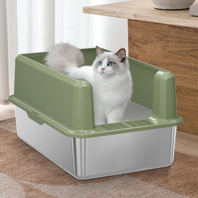 Stainless Steel Cat Litter Box Large Size Semi Enclosed Splash Proof Open Style Pet Store
Stainless Steel Cat Litter Box Large Size Semi Enclosed Splash Proof Open Style Pet Store