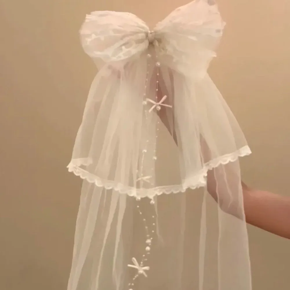 Gift Bow Veil Hair Clip Mesh Beads Girls Head Gauze Lace Headdress White Bridal Tulle Engagement
Gift Bow Veil Hair Clip Mesh Beads Girls Head Gauze Lace Headdress White Bridal Tulle Engagement