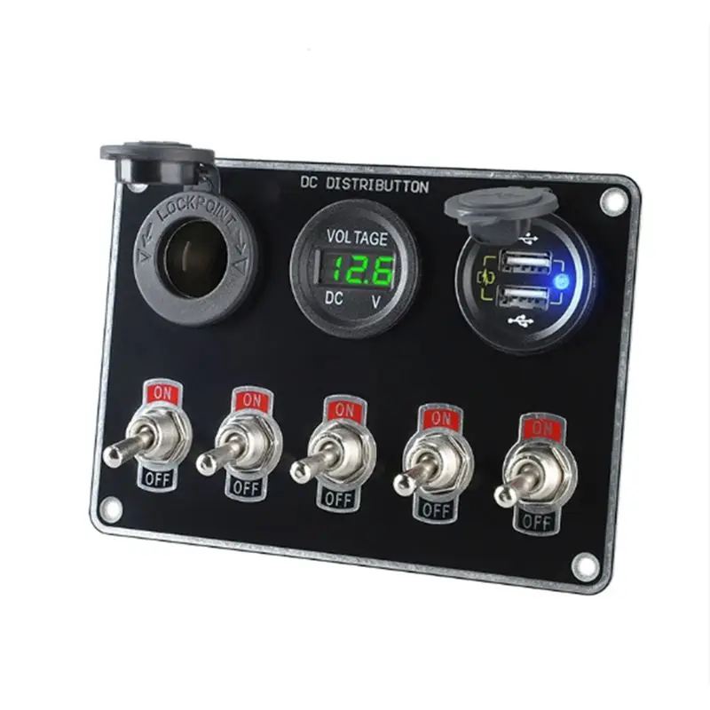 Multifunctional For Circuit Boat Truck RV Control Relay System USB Waterproof 5 Gang Rocker Toggle Switch Panel
Multifunctional For Circuit Boat Truck RV Control Relay System USB Waterproof 5 Gang Rocker Toggle Switch Panel